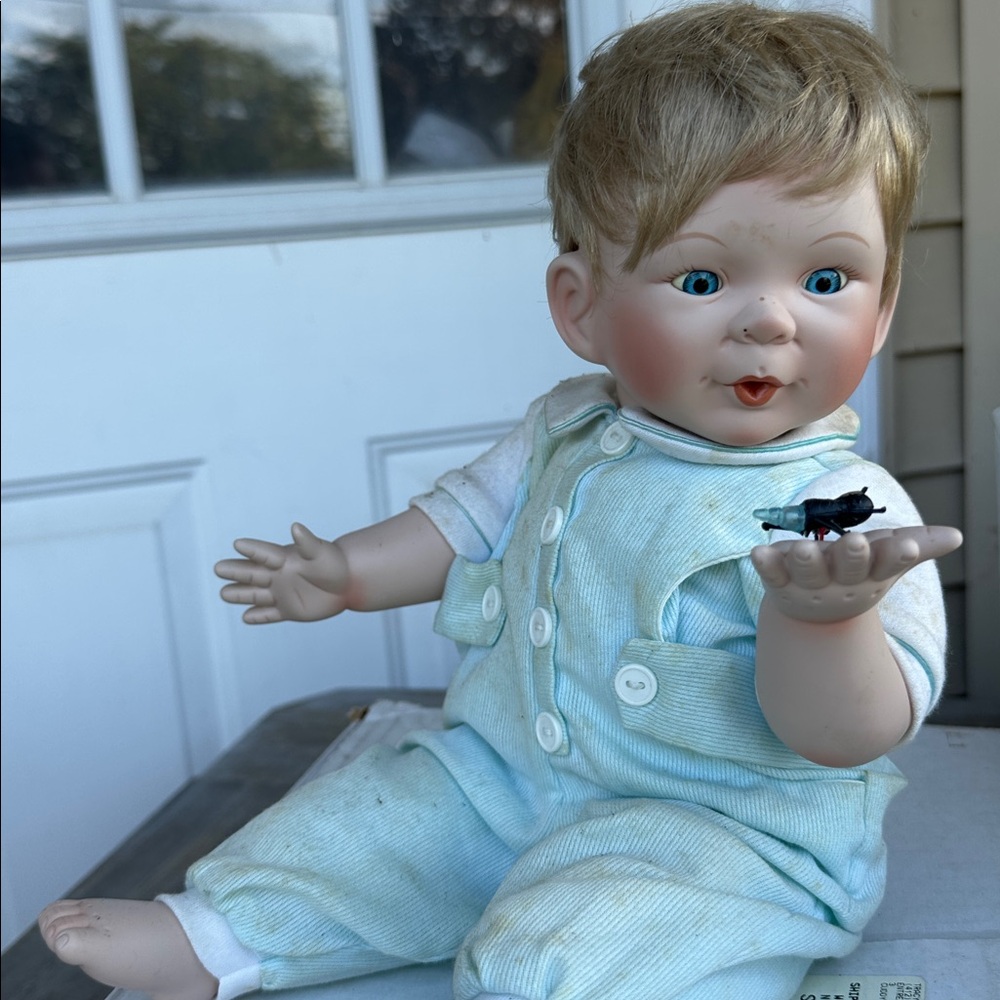 Adorable Baby Doll in Blue Outfit
